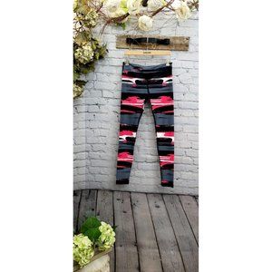 NOLI Leggings Multicolor Abstract Stripe Yoga Gym Workout Athletic Sz Sm